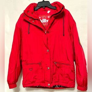 Vintage Killy Ski Snowboard Snow Red Full Zip Snap Hood Hooded Jacket Size 4 US